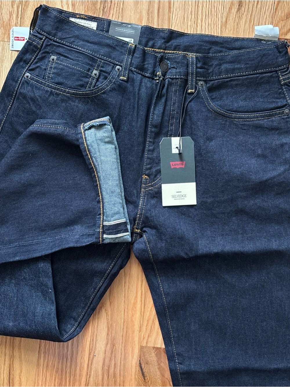 NWT Levi's Men's 505 Dark Indigo Straight Jeans Selvedge Denim from Japan